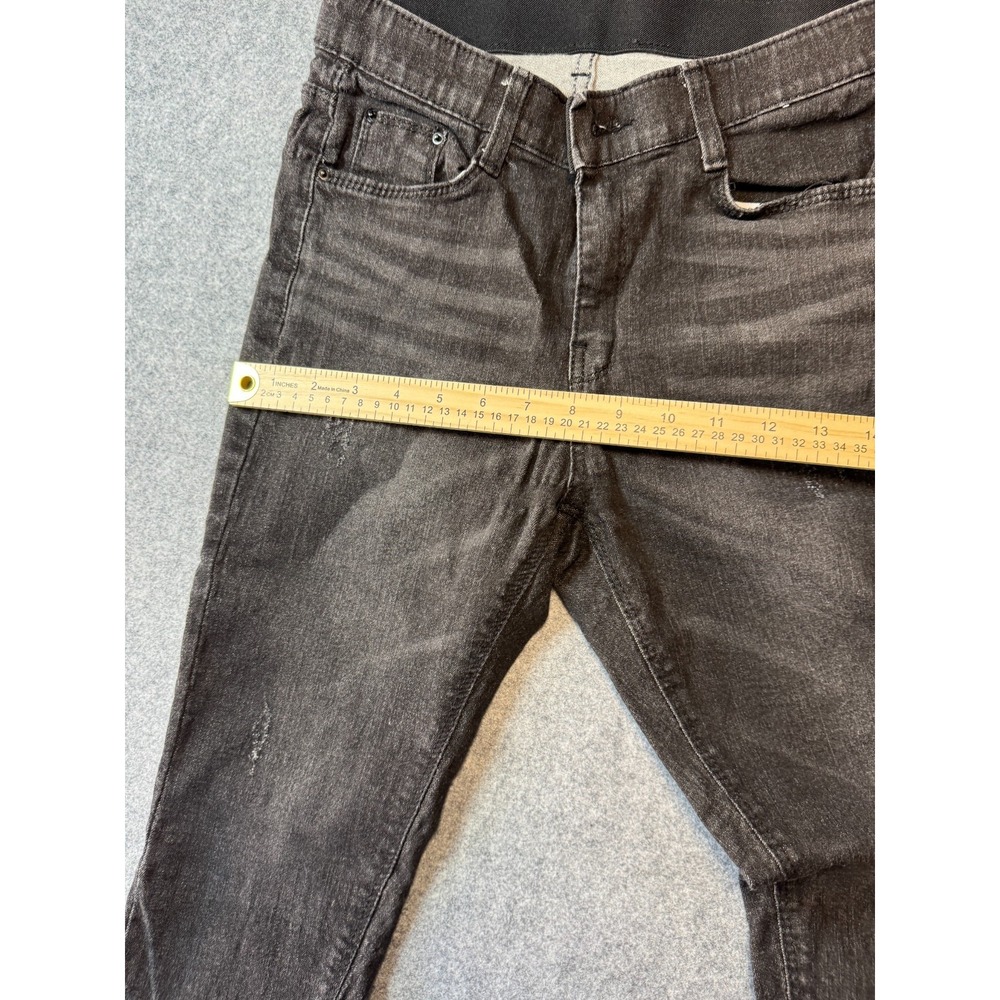 Sira Jean Womens L Gray Denim Mid Rise Frayed Hem Skinny Jeans - Picture 11 of 16